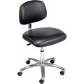 Global Industrial Clean Room Chair, Vinyl, Black, Armless, Mid Back 695538